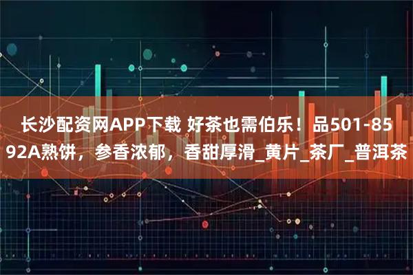 长沙配资网APP下载 好茶也需伯乐！品501-8592A熟饼，参香浓郁，香甜厚滑_黄片_茶厂_普洱茶