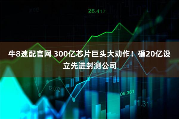 牛8速配官网 300亿芯片巨头大动作！砸20亿设立先进封测公司