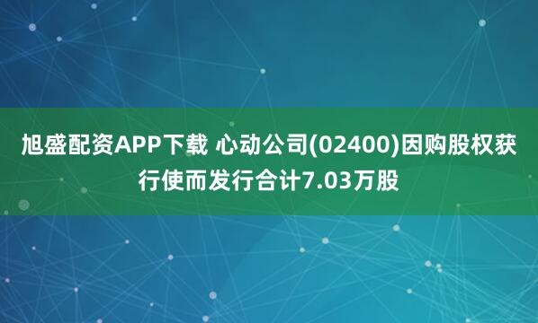 旭盛配资APP下载 心动公司(02400)因购股权获行使而发行合计7.03万股