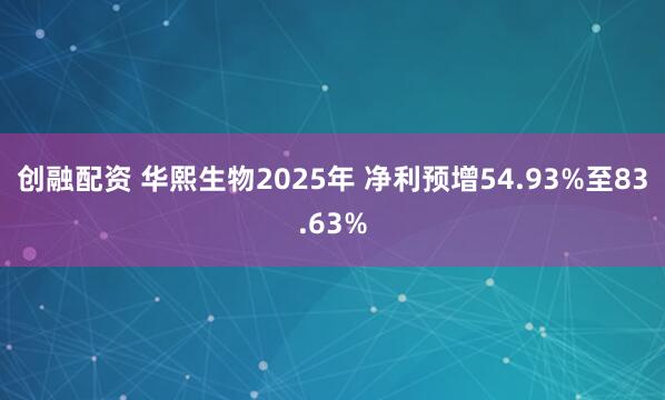 创融配资 华熙生物2025年 净利预增54.93%至83.63%
