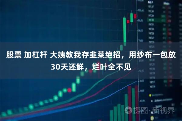 股票 加杠杆 大姨教我存韭菜绝招，用纱布一包放30天还鲜，烂叶全不见